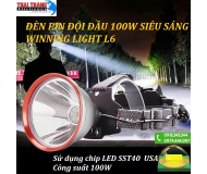 ĐÈN PIN ĐỘI ĐẦU LED 100W SIÊU SÁNG WINNING LIGHT L6 USA