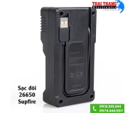 Sạc pin đôi Supfire 26650 đa năng dây USB